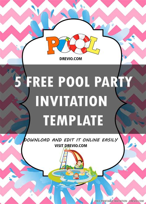 birthday invitation pool|free printable pool invitations.